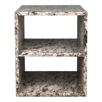 Sloane 16" Modern Natural Marble Handmade Rectangular 2-Shelf End Table - JONATHAN Y
